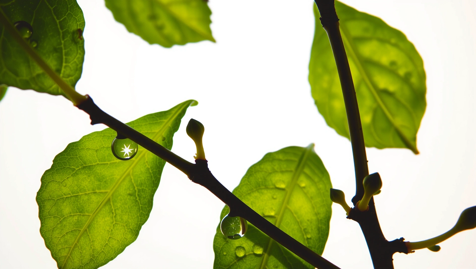 Lush green botanicals and sparkling fresh water symbolizing natural purity and premium quality in supplements.