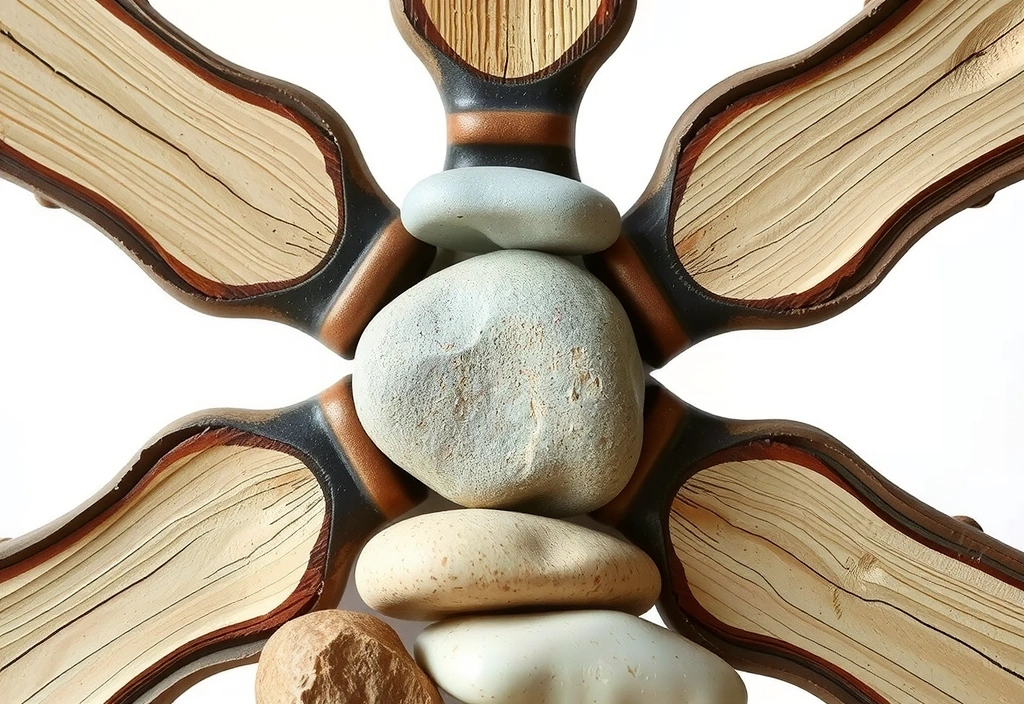 Abstract representation of body support, with interlocking natural elements suggesting strength and resilience.